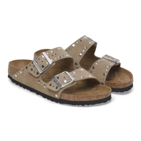 Birkenstock Arizona Rivets Suede Leather Color: Taupe - Picture 3 of 4